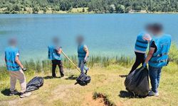 Kastamonu’da yükümlüler Taşçılar Göleti’ni temizledi