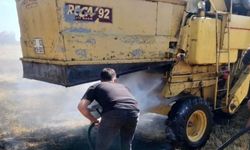 Seydiler'de biçerdöver yangını korkuttu! Faciadan son anda dönüldü
