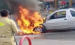 Tosya'da seyir halindeki cip alevlere teslim oldu: Sürücü camdan atlayarak kurtuldu