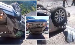 Kastamonu-Ankara yolunda feci kaza: Otomobil takla attı!