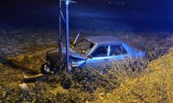 Alkollü sürücü tarlaya uçtu