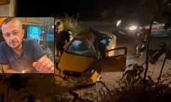 Ticari taksi şarampole yuvarlandı: Sürücü hayatını kaybetti