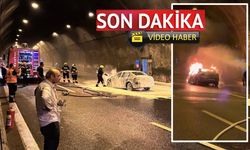 Son dakika! Tünelde sıcak dakikalar: Kastamonu plakalı otomobil alev topuna döndü