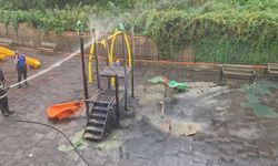 Üşüdüklerini söylediler, kaydırağı ateşe verdiler