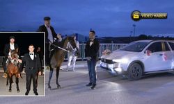 Kastamonu'da muhtar, atıyla düğün konvoyunun önünü kesti