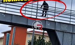 Kastamonu’da üst geçitte hareketli anlar