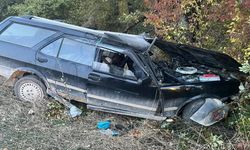 Otomobil ağaca çarptı: Sürücü araçta sıkıştı