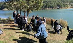 Kastamonu'da tescilli gölette temizlik