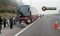 Son dakika: Kastamonu hattında çalışan yolcu otobüsü Bolu'da kaza yaptı