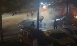 Kastamonu’da gece saatlerinde korkutan yangın! Araç alev aldı