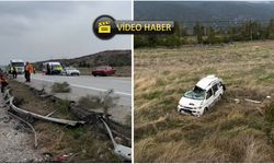 Tosya D100'de korkutan kaza: Karavan tarlaya uçtu