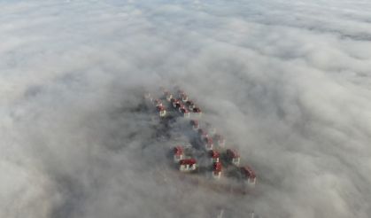 Görüş mesafesi 20 metreye kadar düştü: Kastamonu'da sis denizi büyüledi