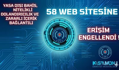 Kastamonu’da siber operasyon! 58 Siteye erişim engeli