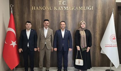 Taşköprü Adliyesi heyetinden Hanönü Kaymakamı Alper Uslu'ya hayırlı olsun ziyareti