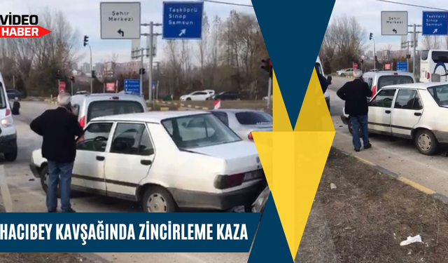 Hacıbey Kavşağında Zincirleme Kaza 