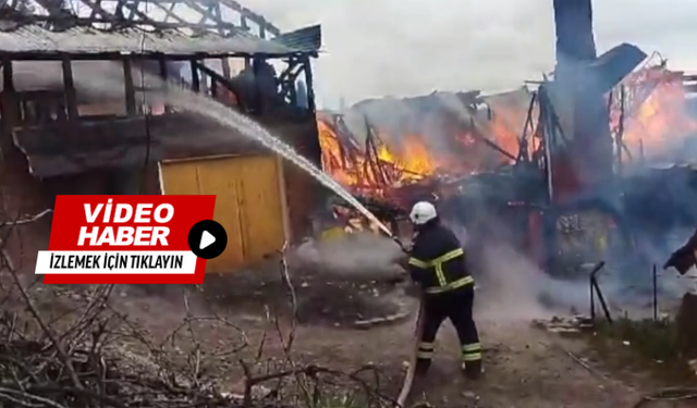 Kastamonu'daki yangında zarar büyük: 2 katlı ev ile kereste atölyesi kül oldu!