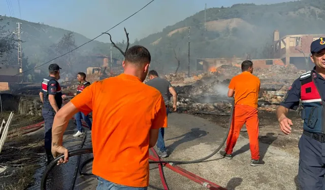 Kastamonu'da alevlere teslim olan köyde müdahale sürüyor: 12 ev küle döndü