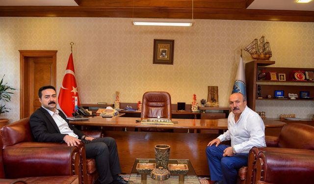 Kaymakam Bekir Özen'den Başkan Arslan'a veda ziyareti