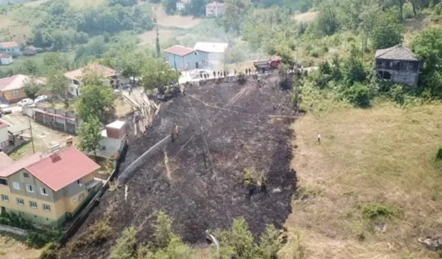 Kastamonu’da çıkan anız yangını, evlere sıçramadan söndürüldü