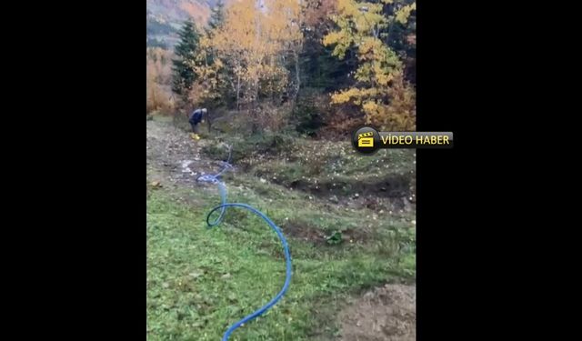 Vicdansızlar! Kastamonu'da köye içme suyu sağlayan hortumu 7 yerinden kestiler! (görüntülü haber)