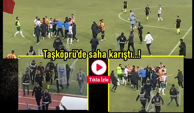 Olaylı maç: Taşköprüspor - Geredespor karşılaşmasında gergin anlar! (görüntülü haber)