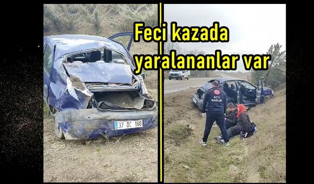 Kastamonu'da otomobil takla attı: Yaralılar var!