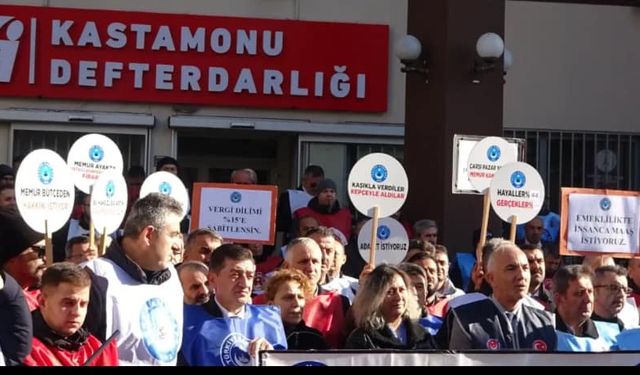 Kastamonu'da meydanlara indiler: Ek zam ve refah payı istiyorlar