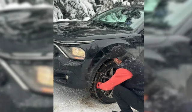 Kastamonu'da kar yağışı: Sürücüler zincirsiz ilerleyemedi!