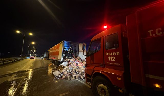 Tır Yangını Korku Dolu Anlar Yaşattı