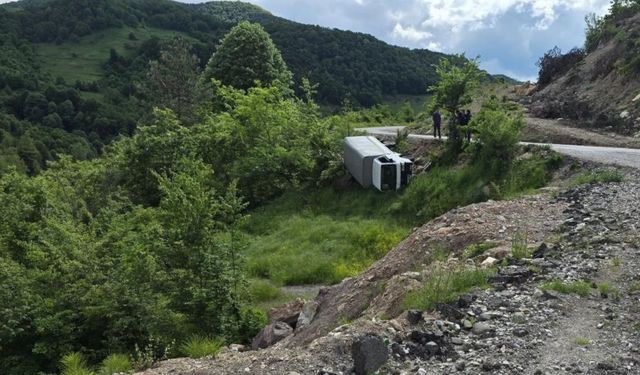 Direksiyon hakimiyeti kaybedildi araç şarampole sürüklendi!