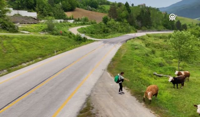 Şimdi Kastamonu'da: 21 yaşında yürüyerek 14 il gezdi (görüntülü haber)
