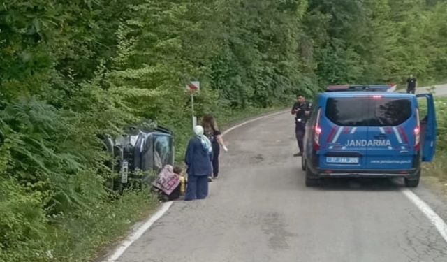 Kastamonu’da otomobil takla attı