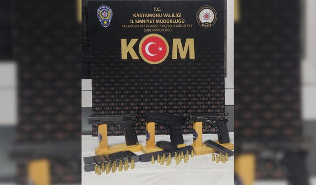 Kastamonu ve Taşköprü'de operasyon: 3 tabanca, 8 şarjör, 33 adet fişek ele geçirildi!