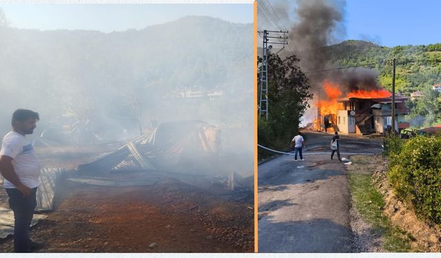 Kastamonu’da feci yangın: 1 ev kül oldu, 1 eşekte can verdi!