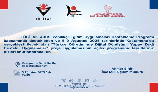 Taşköprü'de yapay zekâ destekli eğitim projesi başlıyor