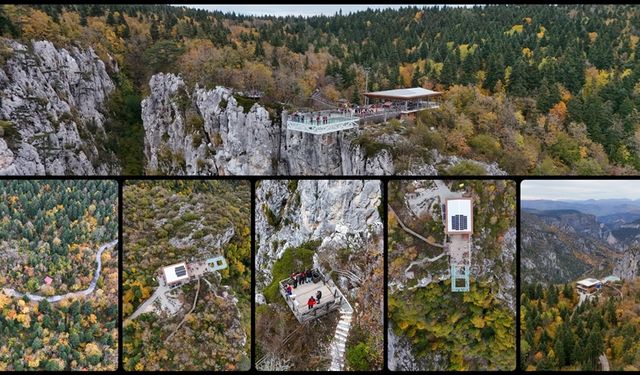 Kastamonu'da 450 metre yükseklikteki seyir terası sonbaharda büyülüyor