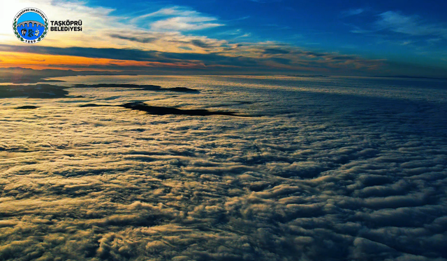Sabahın ilk ışıklarıyla Taşköprü göz kamaştırdı!