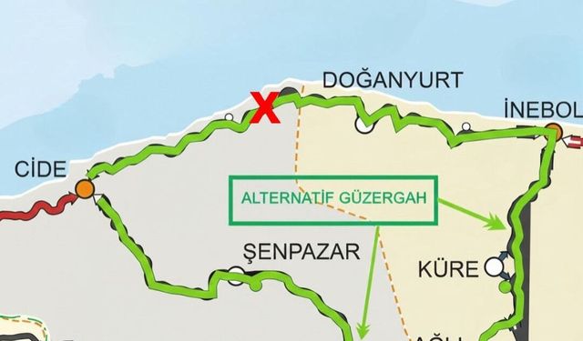 Kastamonu'da heyelan meydana geldi: Yol geçici olarak kapatıldı!