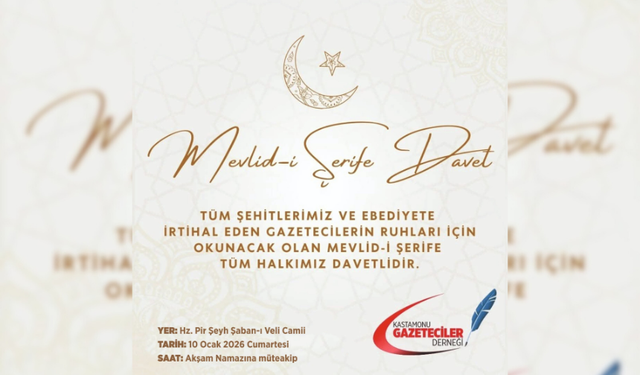Kastamonu Gazeteciler Derneği'nden Hatim Ve Mevlid-i Şerif Programı