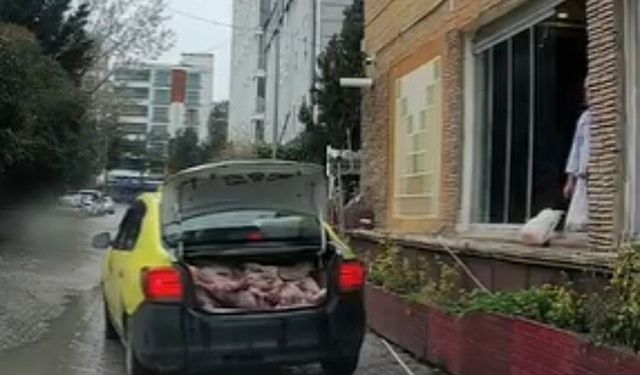 Taksi bagajında 152 kilo hijyen dışı et ele geçirildi