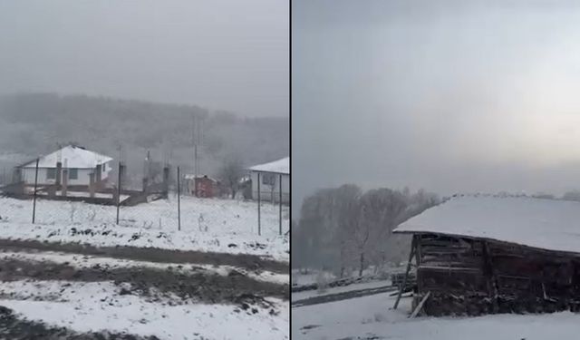Taşköprü’de bahar beklenirken lapa lapa kar yağdı