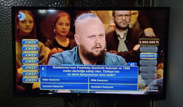 Beyaz'la Joker yarışmasında 500 bin TL'lik Kastamonu sorusu dikkat çekti!