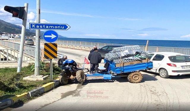 İnebolu’da 'Pat Pat' kazası: Kontrolden çıkan tarım aracı devrildi