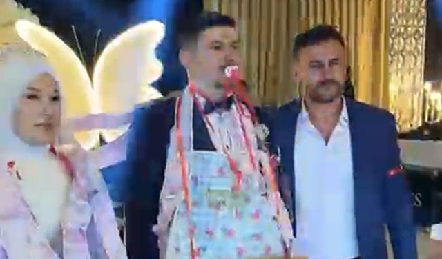 Taşköprü'de sürpriz takı töreni: Salonda kahkaha dolu anlar yaşandı