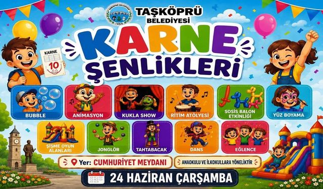 Taşköprü Belediyesi’nden çocuklara karne şenliği müjdesi