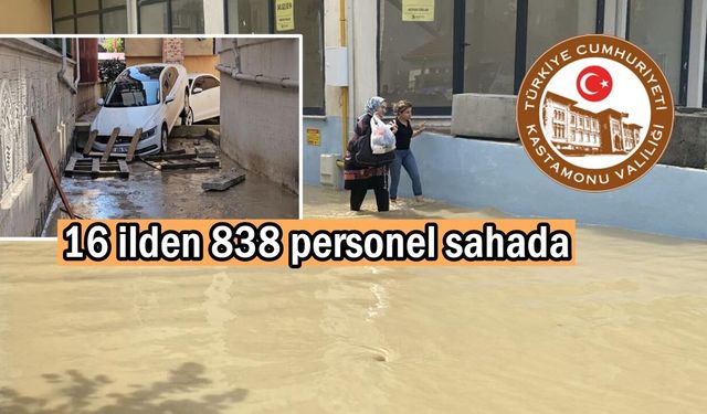 Kastamonu'da 16 ilden 838 personel sahada