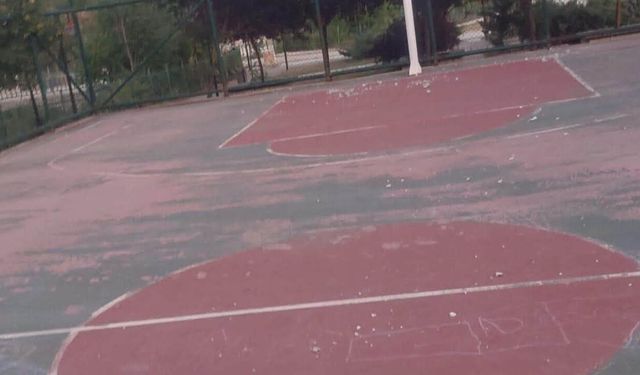 Hanönü'nde basketbol sahasına zarar verilmesine tepki