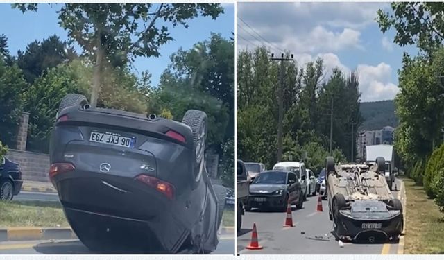 Kastamonu’da kavşakta feci kaza: Otomobil takla attı