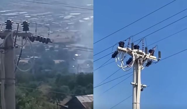 Kastamonu’da elektrik direğinden sıçrayan kıvılcımlar kuru otları alevlendirdi