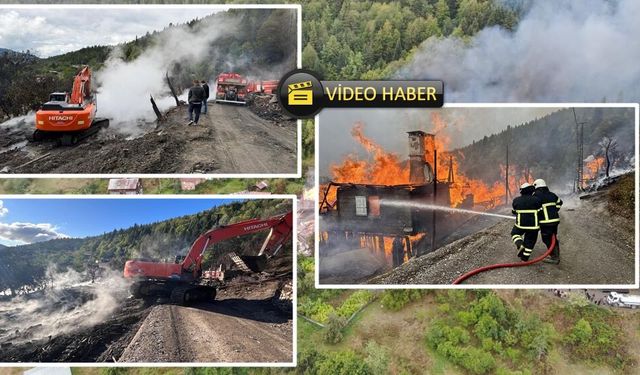 Kastamonu'da 11 ev kül oldu: Köyde enkaz iş makineleriyle kaldırılıyor